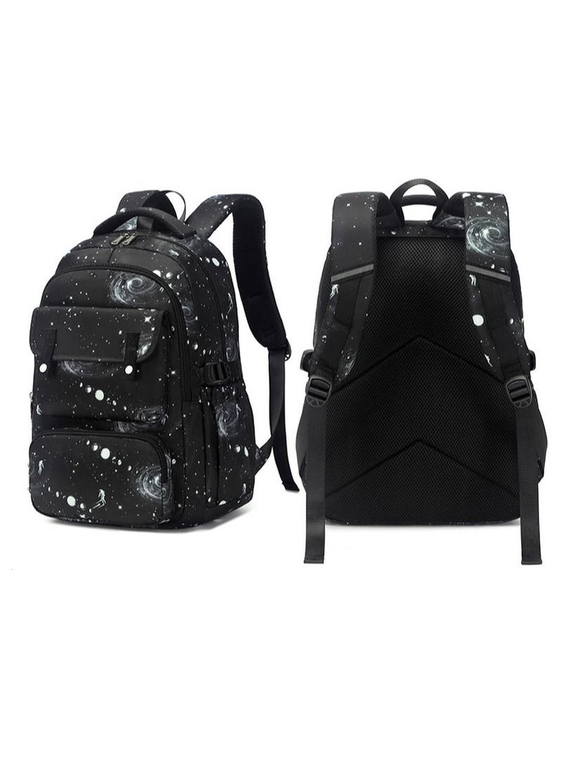 Aolida 3-Piece Academic Style School Backpacks For Boy Starry Sky Printed Backpack Set - Image 2