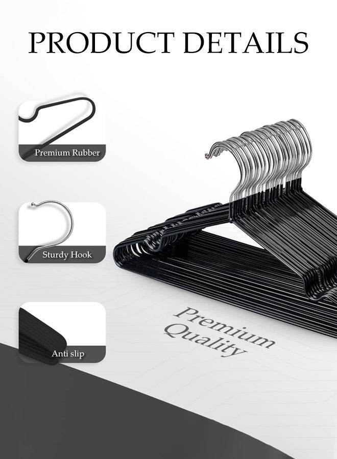 DUNISO 10 Pack Wire Hangers,Heavy Duty Metal Hangers,Coat Hangers with Non-Slip Grooves,Waterproof and Anti Slip,Strong and Durable,Space Saving,for Hanging Coats,Suits,Jackets, Shirt,40cm - Image 4