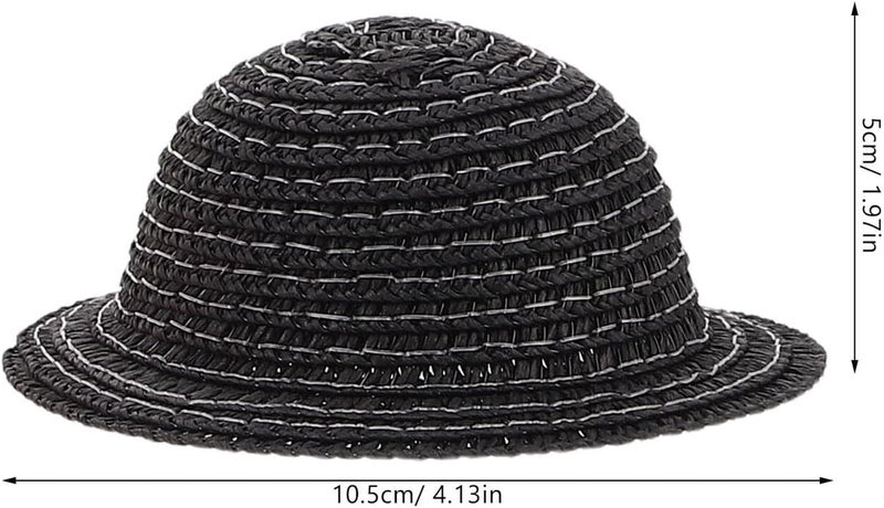 OSALADI 5pcs Mini Straw Woven Doll Hats Craft Accessories for Doll Making, Photo Props, Summer Decoration, - Image 2