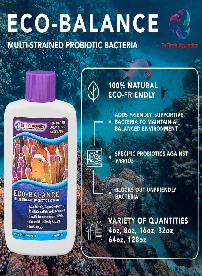 DrTim's Aquatics DrTim’s Aquatics Eco-Balance Reef - 64 oz - Probiotic System Support - Weekly Maintenance Formula for Balanced Aquariums - Helps Maintain Clarity, Consistent Parameters & Filter Performance - Image 4