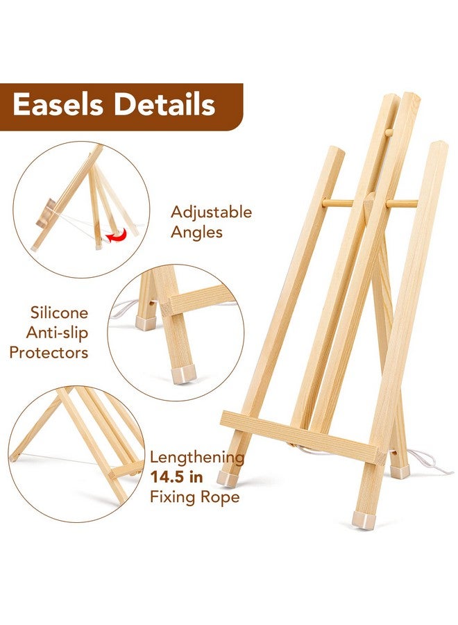 AROIC 8 Pack 16 Inch Wood Easels Easel Stand For Painting Canvases Art And Crafts Tripod Painting Party Easel Kids Student Table School Desktop Portable Canvas Photo Picture Sign Holder.  - Image 2