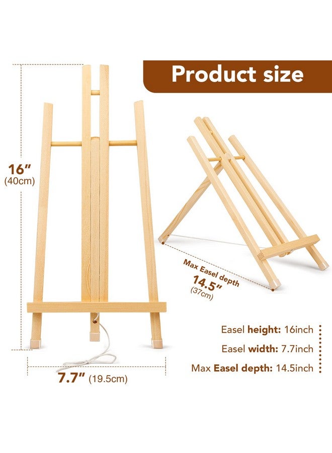 AROIC 8 Pack 16 Inch Wood Easels Easel Stand For Painting Canvases Art And Crafts Tripod Painting Party Easel Kids Student Table School Desktop Portable Canvas Photo Picture Sign Holder.  - Image 3