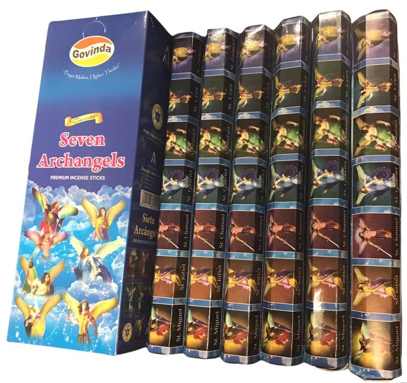 Govinda Incense - 120 Incense Sticks  Masala Coated Incense (Seven Archangels) - Image 1