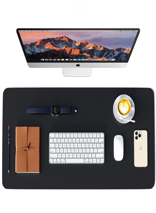 WAYBER Dual Sided Leather Desk Pad (31.5 x 15.7), Office Waterproof Desk Mat, PU Mouse Pad, Desk Protector Cover, Desk Writing Mat for Office/Home/Work/Cubicle (Black/Red) - Image 1