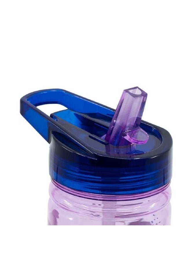 STOR Frozen Ecozen Leak-Proof Water Bottle with Sippy Straw Purple and Blue 580 ml  - Image 4