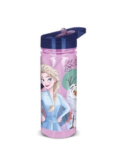 STOR Frozen Ecozen Leak-Proof Water Bottle with Sippy Straw Purple and Blue 580 ml  - Image 3