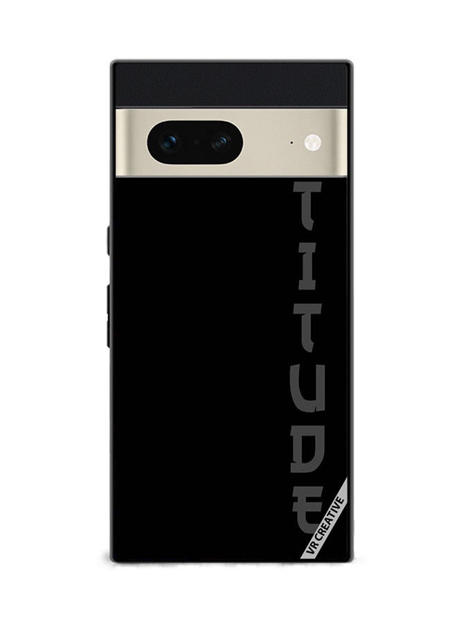 VR CREATIVE - Protective Case Cover For Google Pixel 7 Black With Text Design Multicolour - Image 1