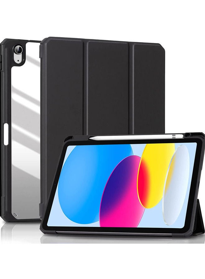 Case for iPad (A16) 11th 11 inch 2025/iPad 10th 10.9 inch 2022 Clear Transparent Back Shell with Pencil Holder, Auto Sleep/Wake Case Cover for iPad 10th 10.9inch 2022/iPad 11th 11inch 2025
