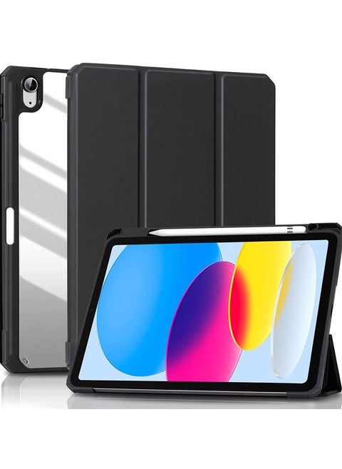 Case for iPad (A16) 11th 11 inch 2025/iPad 10th 10.9 inch 2022 Clear Transparent Back Shell with Pencil Holder, Auto Sleep/Wake Case Cover for iPad 10th 10.9inch 2022/iPad 11th 11inch 2025
