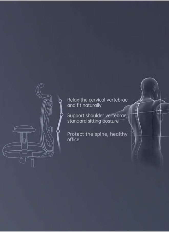 SIHOO M18 Office Chair Ergonomic Office Chair, Breathable Mesh Design High Back Desk Chair with Adjustable Headrest and Lumbar Support, Black  - Image 5