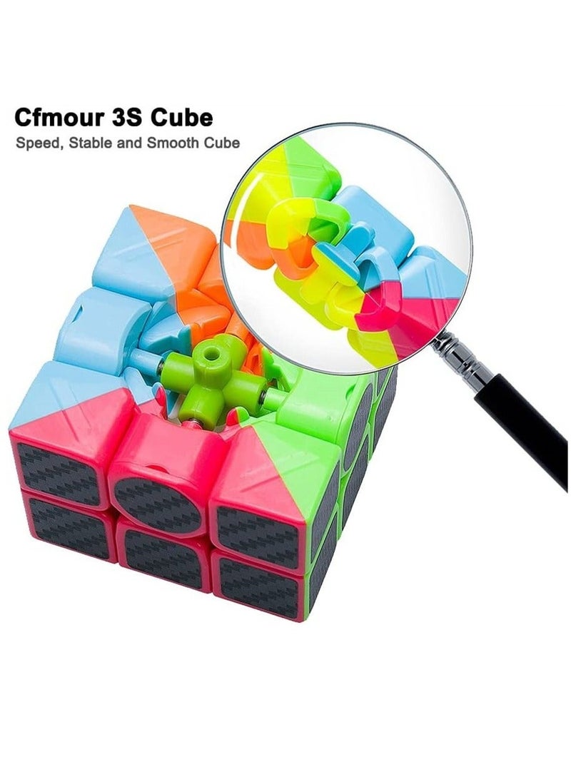 Generic - Rubiks Cube 3x3x3 Speed Cube Smooth Magic Carbon Fiber Sticker Speed Cubes Enhanced Version Black - Image 1