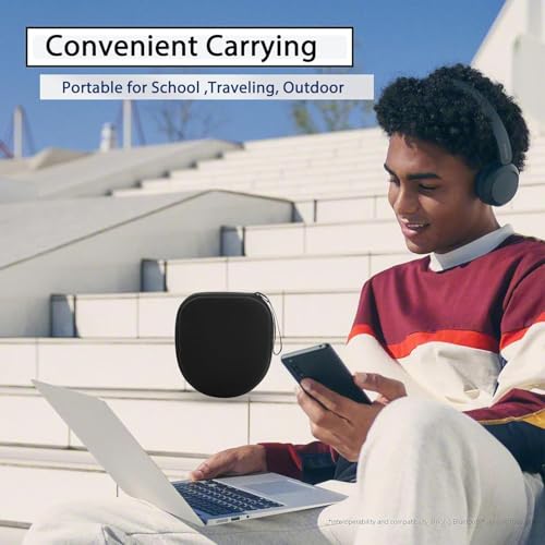 VERTUS® Headphone Protective Storage Case Cover for Sony WH-CH720N, WH-CH710N, WH-XB900N, WH-XB910N Headphones Storage Bag with Soft Lining & Accessory Pocket (Hard Shell|EVA|Black) - Image 5