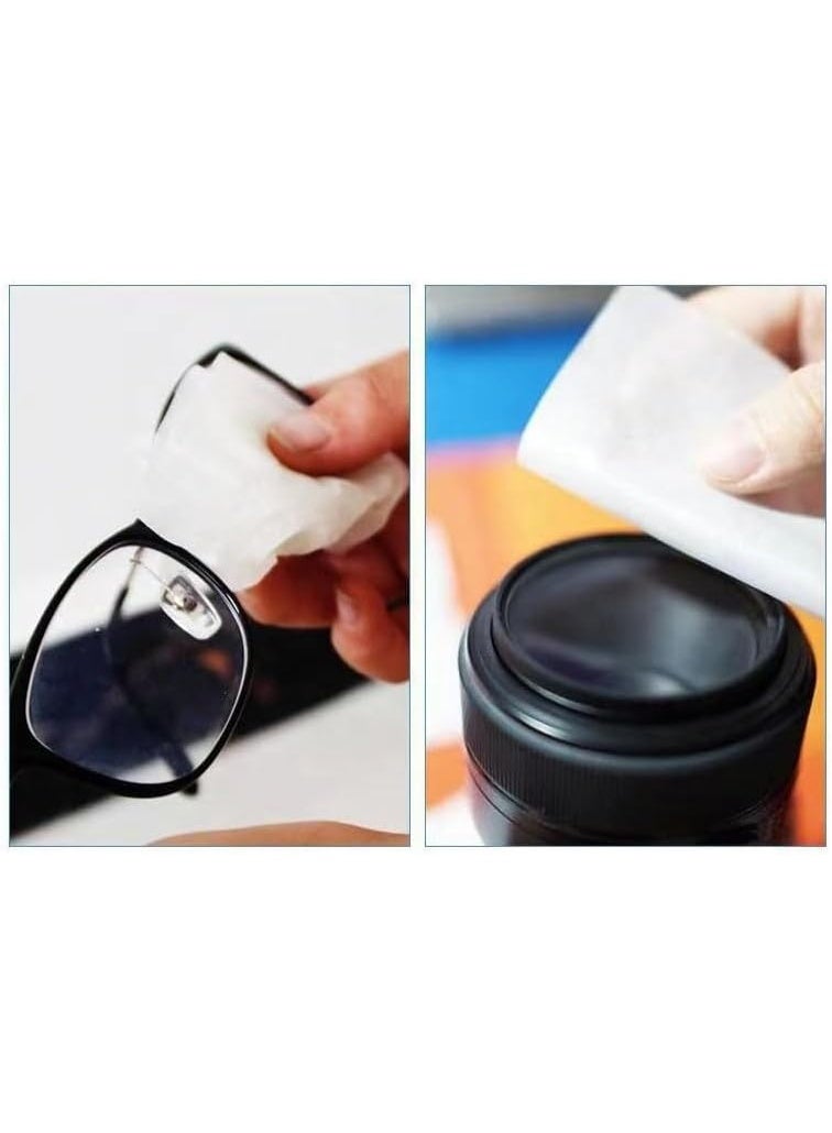 Pre-moistened anti-fog cleaning wipes for glasses, screens, and lenses - quick-drying and scratch-free, lens wipes for glasses - 100 individually wrapped wipes - pre-moistened wipes, 5 × 6 inches - cleaner for camera lenses, sunglasses, and eyeglasses - gentle and portable for cleaning optical devices - Image 2