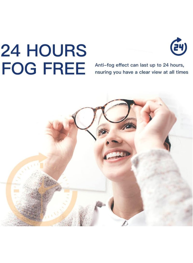 Pre-moistened anti-fog cleaning wipes for glasses, screens, and lenses - quick-drying and scratch-free, lens wipes for glasses - 100 individually wrapped wipes - pre-moistened wipes, 5 × 6 inches - cleaner for camera lenses, sunglasses, and eyeglasses - gentle and portable for cleaning optical devices - Image 5