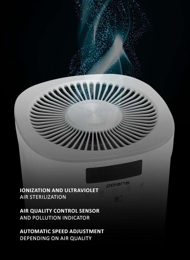 Polaris PPA 4050 Smart Air Purifier, H13 HEPA + Carbon + UV Ionizer, 400 CADR, Up to 48m², Wi-Fi App Control, Air Quality Sensor, 3 Speeds, Night Mode, Timer - Image 4
