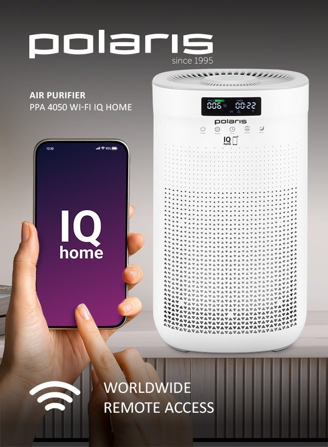 Polaris PPA 4050 Smart Air Purifier, H13 HEPA + Carbon + UV Ionizer, 400 CADR, Up to 48m², Wi-Fi App Control, Air Quality Sensor, 3 Speeds, Night Mode, Timer - Image 3