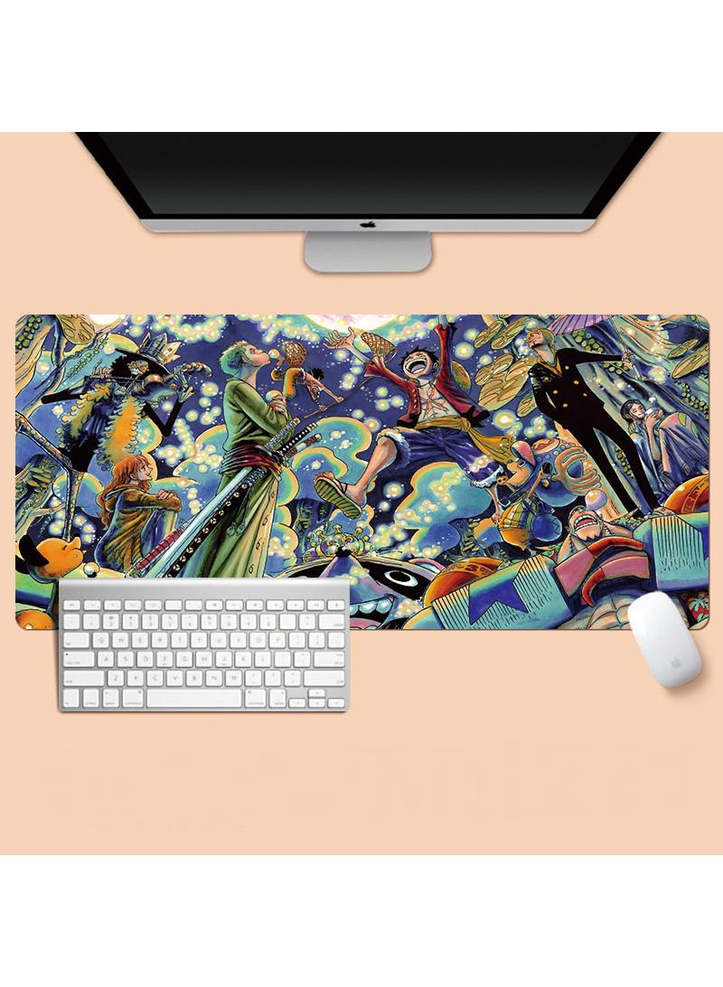 Y&D لوحة ماوس ألعاب أنيمي قطعة واحدة ممتدة كبيرة الحجم لوحة مكتب ذات حواف مخيطة لوحة ماوس طويلة وقاعدة مطاطية مضادة للانزلاق 800 × 300 × 4 مم