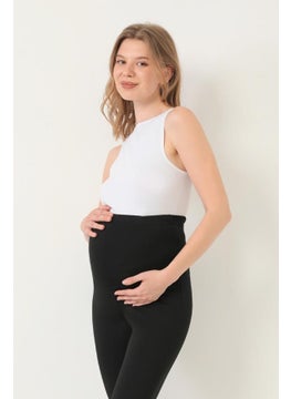COTTONHILL Black High Waist Maternity Flank Women's Leggings  - Image 5