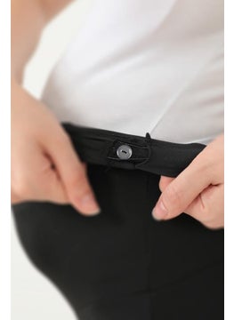 COTTONHILL Black High Waist Maternity Flank Women's Leggings  - Image 4