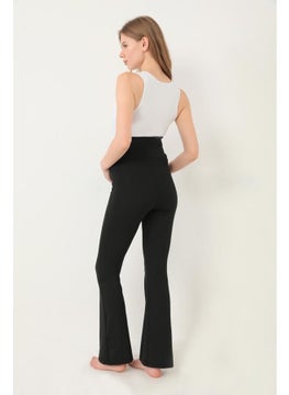 COTTONHILL Black High Waist Maternity Flank Women's Leggings  - Image 2