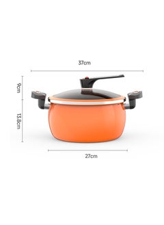 Sharpdo 27*37*22.8None 7L Multifunctional Enamel Micro Pressure Cooker Soup Pot and Stew Pot Orange  - Image 5