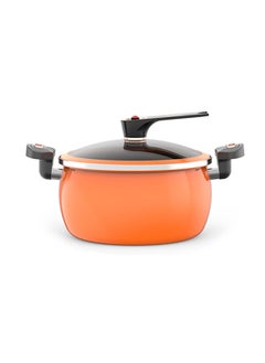Sharpdo 27*37*22.8None 7L Multifunctional Enamel Micro Pressure Cooker Soup Pot and Stew Pot Orange  - Image 1