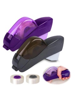 SYOSI Automatic Tape Dispenser, Handheld Tape Dispenser with Auto Cutter, Compatible with 12 mm and 19 mm Tape, 2 PCS, Gray and Purple, Includes 2 Tape Rolls  - Image 1