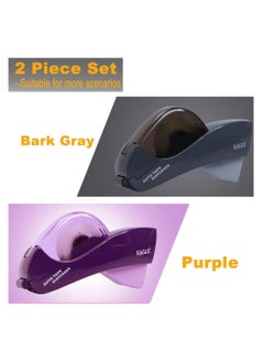 SYOSI Automatic Tape Dispenser, Handheld Tape Dispenser with Auto Cutter, Compatible with 12 mm and 19 mm Tape, 2 PCS, Gray and Purple, Includes 2 Tape Rolls  - Image 3