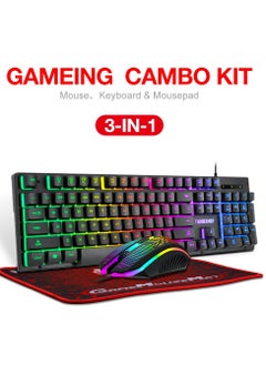 T-WOLF Mouse Pad, Keyboard, Mouse 3 In 1 Set  - Image 1