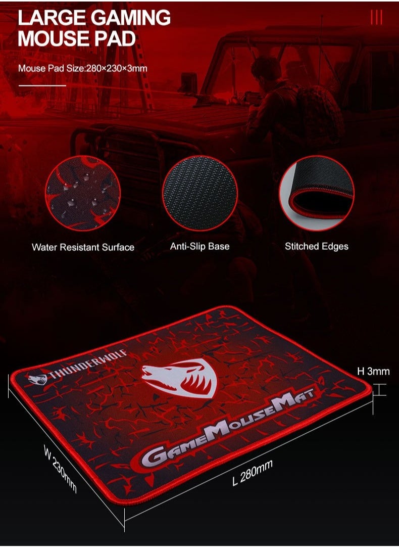 T-WOLF - Mouse Pad, Keyboard, Mouse 3 In 1 Set - Image 1