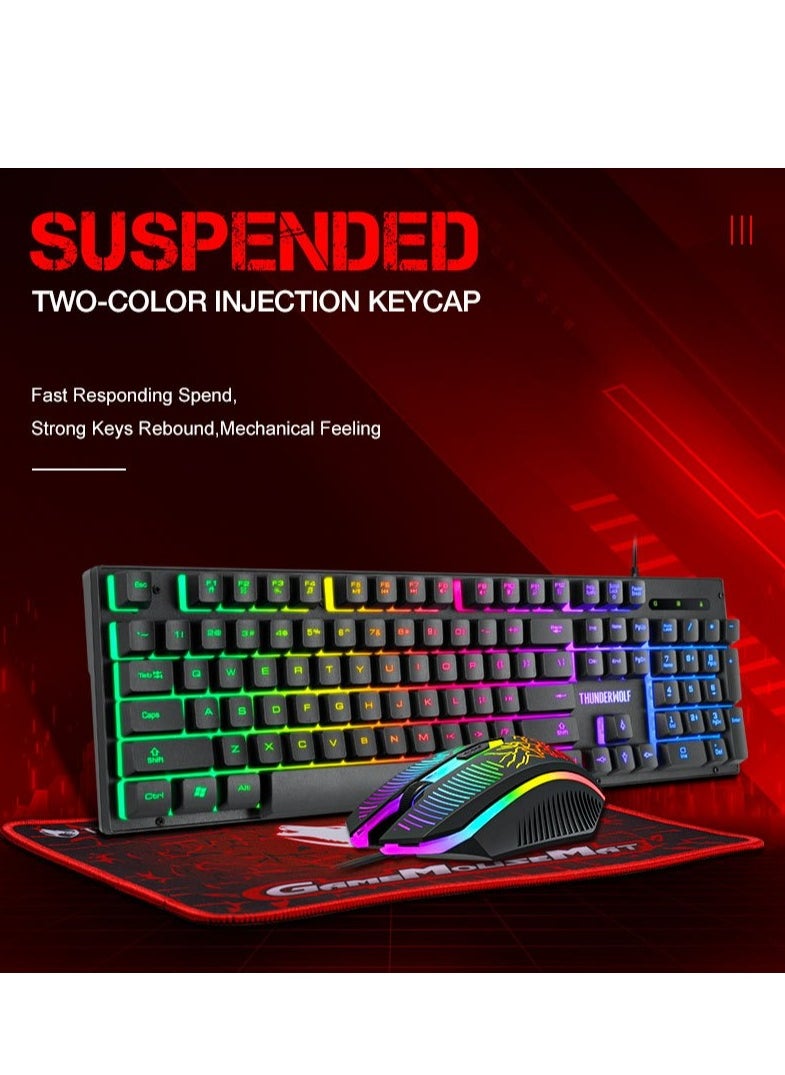 T-WOLF - Mouse Pad, Keyboard, Mouse 3 In 1 Set - Image 1