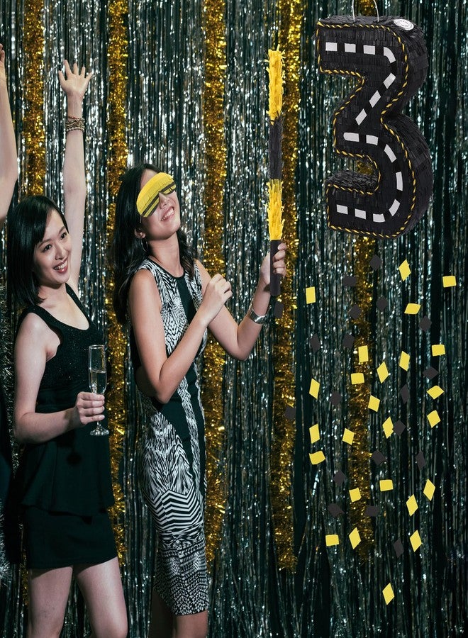 Poen زينة بينياتا من شركة بوين للإنشاءات، بينياتا رقم الطريق مقاس 16 بوصة مع عصا عصابة للعينين وقطع من قصاصات الورق الملونة لحفلات أعياد الميلاد، بينياتا جرار البناء، مستلزمات حفلات أعياد الميلاد، زينة مركزية (رقم 3) - Image 4