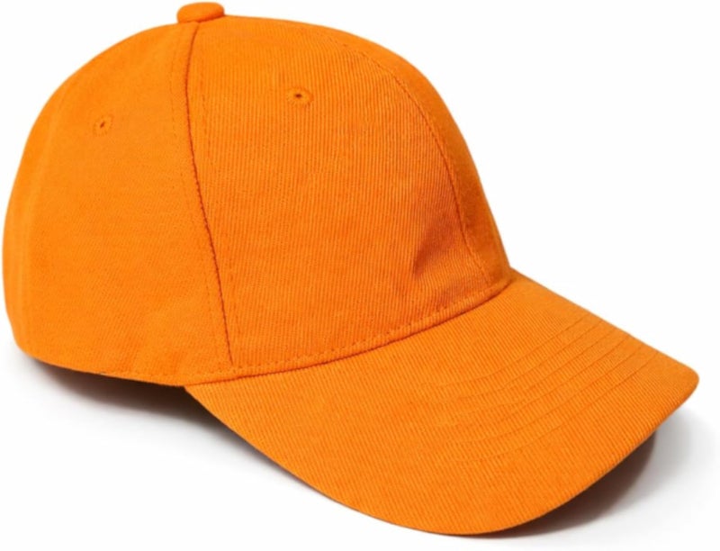 Classic Baseball Cap – Adjustable Cotton Cap for Men &amp; Women, Casual Everyday Hat for Sports &amp; Outdoor Use - Orange