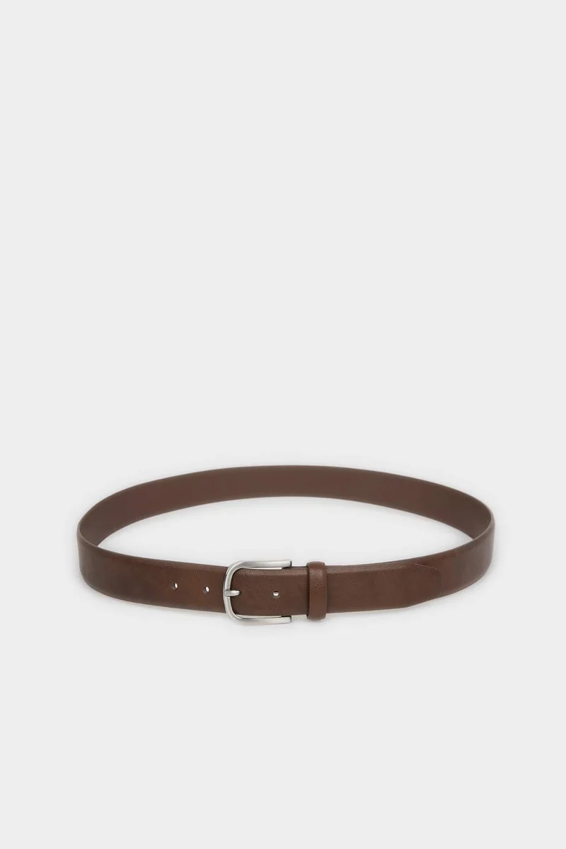 ديفاكتو Man Rectangle Clasp Faux Leather Classic Belt
