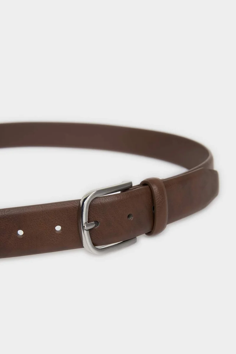 ديفاكتو Man Rectangle Clasp Faux Leather Classic Belt