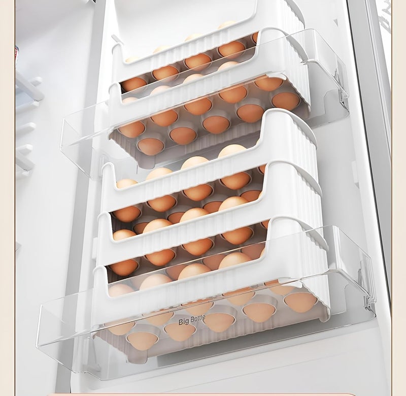 JIGSHTIAL Stackable Egg Holder Egg Storage Containers for Refrigerator 10Egg Storage Container Durable Plastic Egg Organizer for Refrigerator Egg Tray Egg Storage Box inda tray_pack of 2 - Image 5