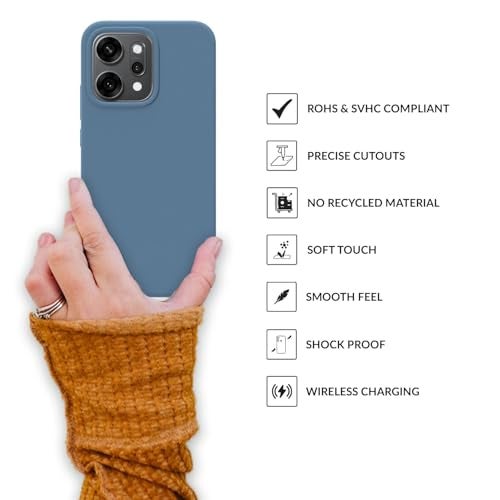 SPRIG Compatible with Oppo Reno 14 Pro Premium SilkTone Back Cover Drop Tested Shock Proof Mobile Case for Men, Women, Boys and Girls with Camera Protection (Denim Blue) - Image 3