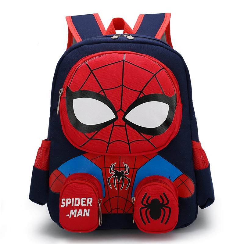 2023 Kids Spiderman Backpack Cartoon Kitty Navy blue 