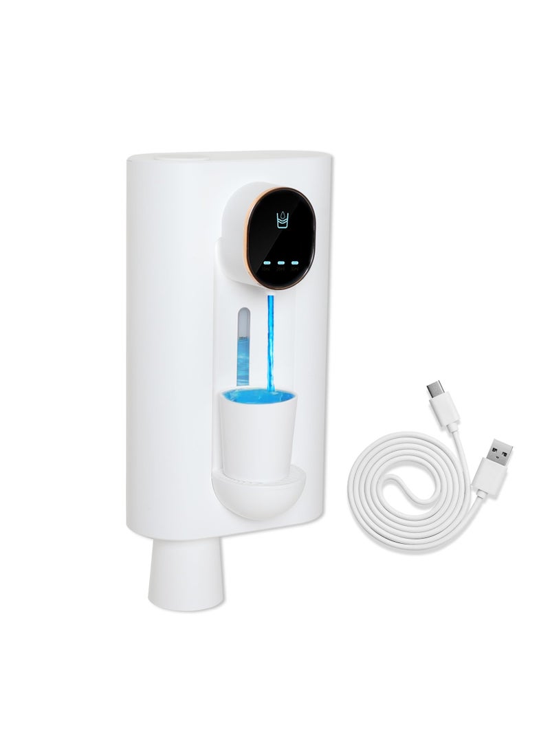 كابتن تيك Automatic Mouthwash Dispenser, 540ml (19Oz) Wall Mounted Mouthwash Dispenser, Touchless Mouthwash Dispenser for Bathroom with 2 Magnetic Cups Perfect for Kids and Adults (White) - Image 1