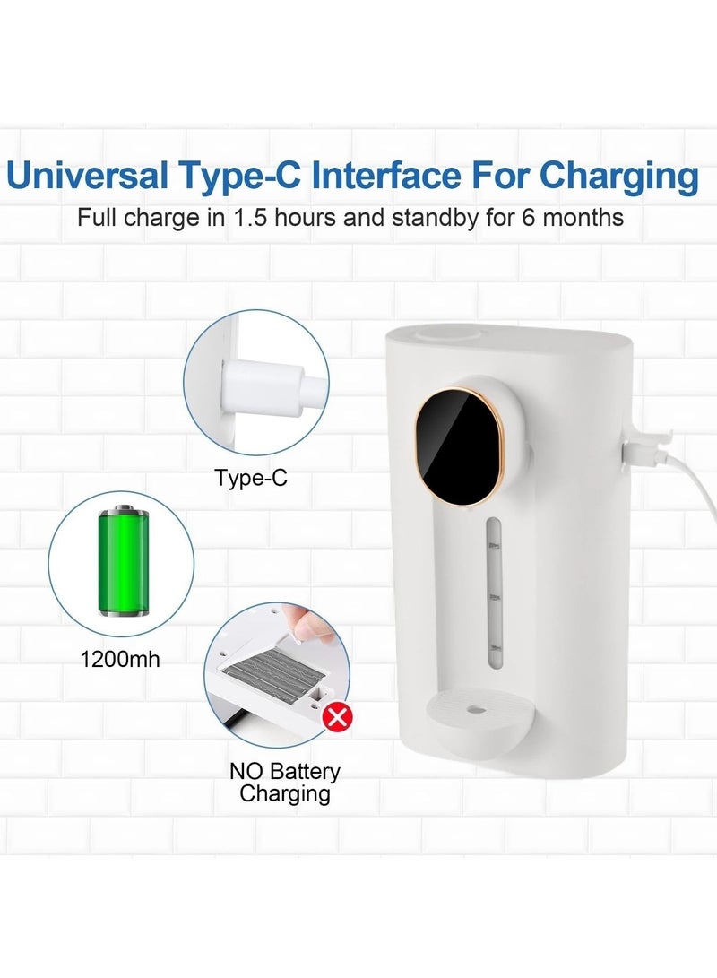 كابتن تيك Automatic Mouthwash Dispenser, 540ml (19Oz) Wall Mounted Mouthwash Dispenser, Touchless Mouthwash Dispenser for Bathroom with 2 Magnetic Cups Perfect for Kids and Adults (White) - Image 5
