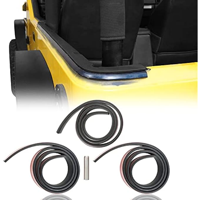 rayihni Wrangler TJ Hardtop Seal Strip for Jeep Wrangler TJ 97-06 Hardtops - Black EVA 3-Piece Kit - Image 1