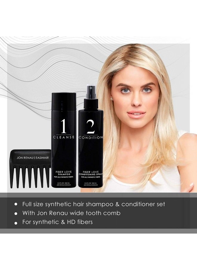 Jon Renau Jon Renau Synthetic Hair Shampoo & Conditioner - Shampoo & Conditioner Set With Wide Tooth Comb  - Image 2
