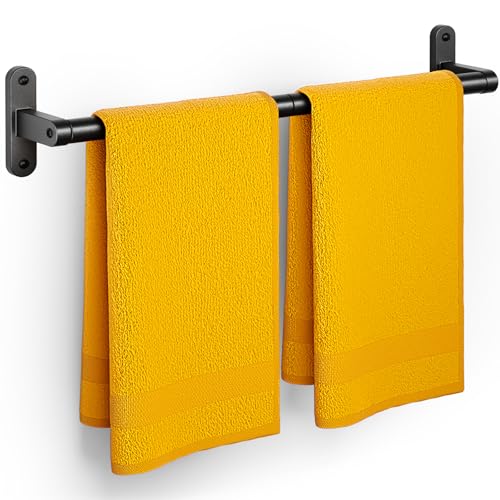 Powools Towel Rack for Bathroom - 24" Rustproof Towel Holder, Sturdy Towel Bar Wall Mounted, Space-Saving Towel Hanger, Bathroom Accessories, Home Decor, Apparment Essentials, Black - Image 1