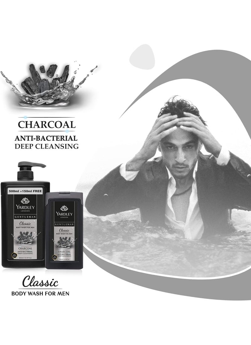 Yardley London Gentleman Antibacterial Deep Cleansing Charcoal Body Wash – 1 Classic, 1 Legacy, 1 Urbane - Image 4