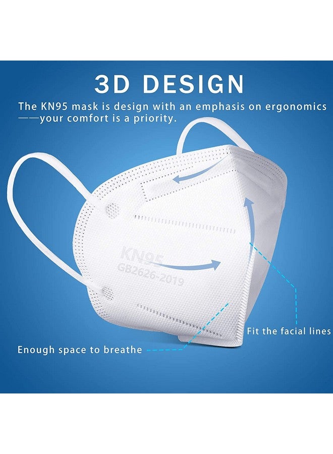 Hotodeal Hotodeal KN95 Face Mask 20 PCS,5 Layers Cup Dust Mask Against PM2.5 from Fire Smoke, Dust, for Men, Women, Essential Workers(White)  - Image 2