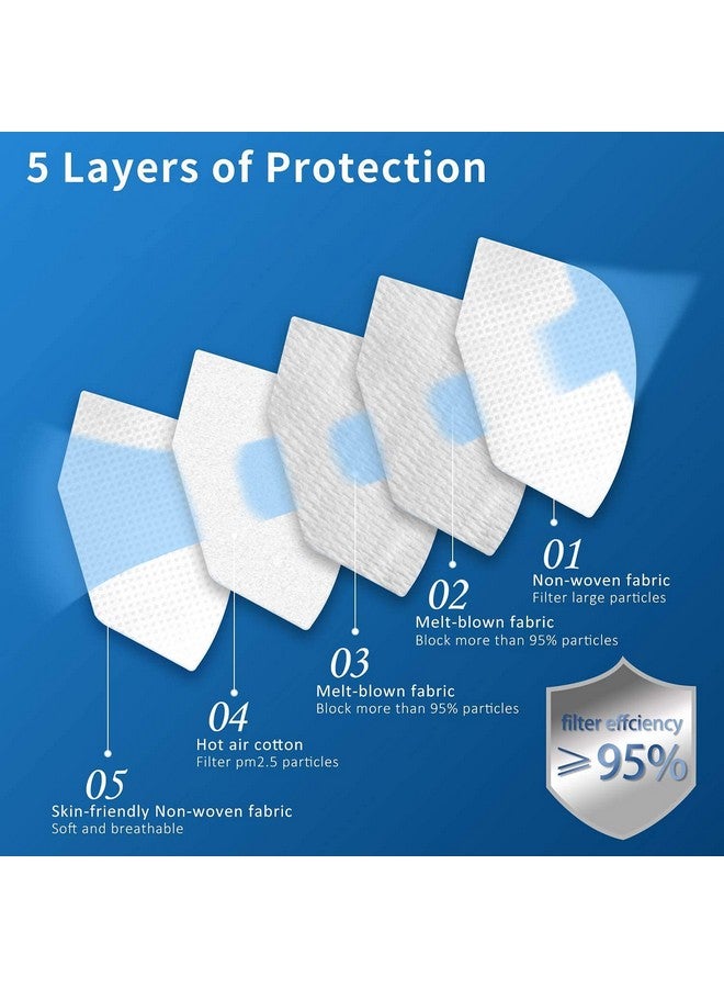 Hotodeal Hotodeal KN95 Face Mask 20 PCS,5 Layers Cup Dust Mask Against PM2.5 from Fire Smoke, Dust, for Men, Women, Essential Workers(White)  - Image 4