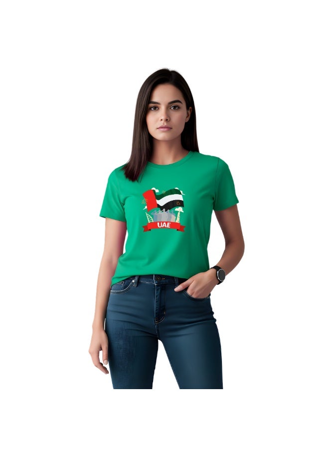 UAE Celebration T-Shirt For Women-Printed Design Short Sleeve Top Tee For Celebrations Day,School Events,&Holidays-Comfortable And Stylish T-Shirt - Image 1