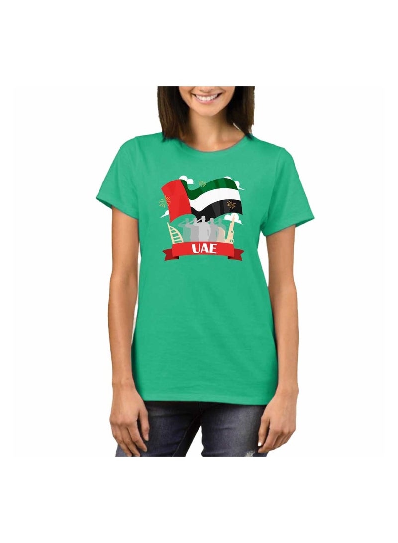 UAE Celebration T-Shirt For Women-Printed Design Short Sleeve Top Tee For Celebrations Day,School Events,&Holidays-Comfortable And Stylish T-Shirt  - Image 1