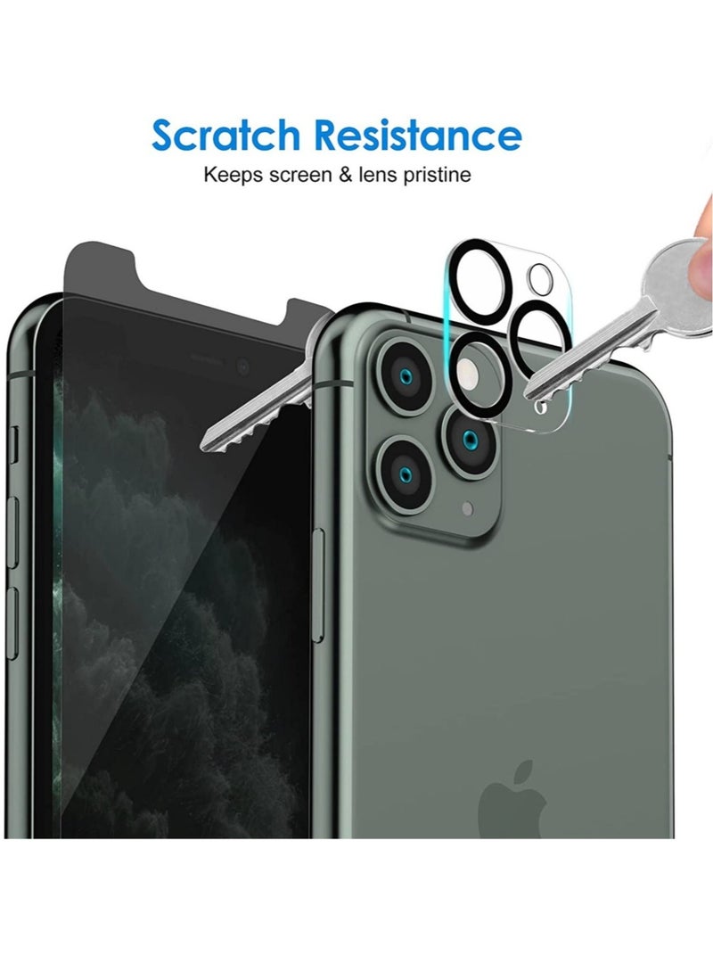 HuHa (2 Pack) for iPhone 13 Pro Max Privacy Tempered Glass Screen Protector Anti-Scratch with Back Camera glass Alignment Frame Bubble Free Scratch Resistant  - Image 2