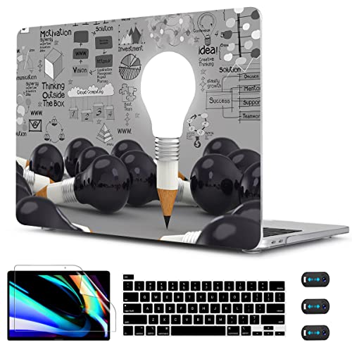CISSOOK Creative Bulb Case for MacBook Pro 13 Inch 2025-2020 Release A2338 A2251 A2289, Hard Shell Cover with Keyboard Cover Screen Protector for MacBook Pro 13 M2 M1, Bulb - Image 1